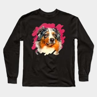 Australian Shepherd - Blue Merle Portrait Long Sleeve T-Shirt